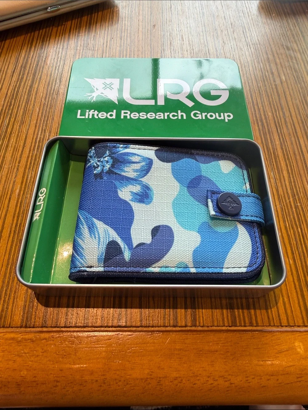 LRG Blue Floral Sling Bag for Men including matching wallet